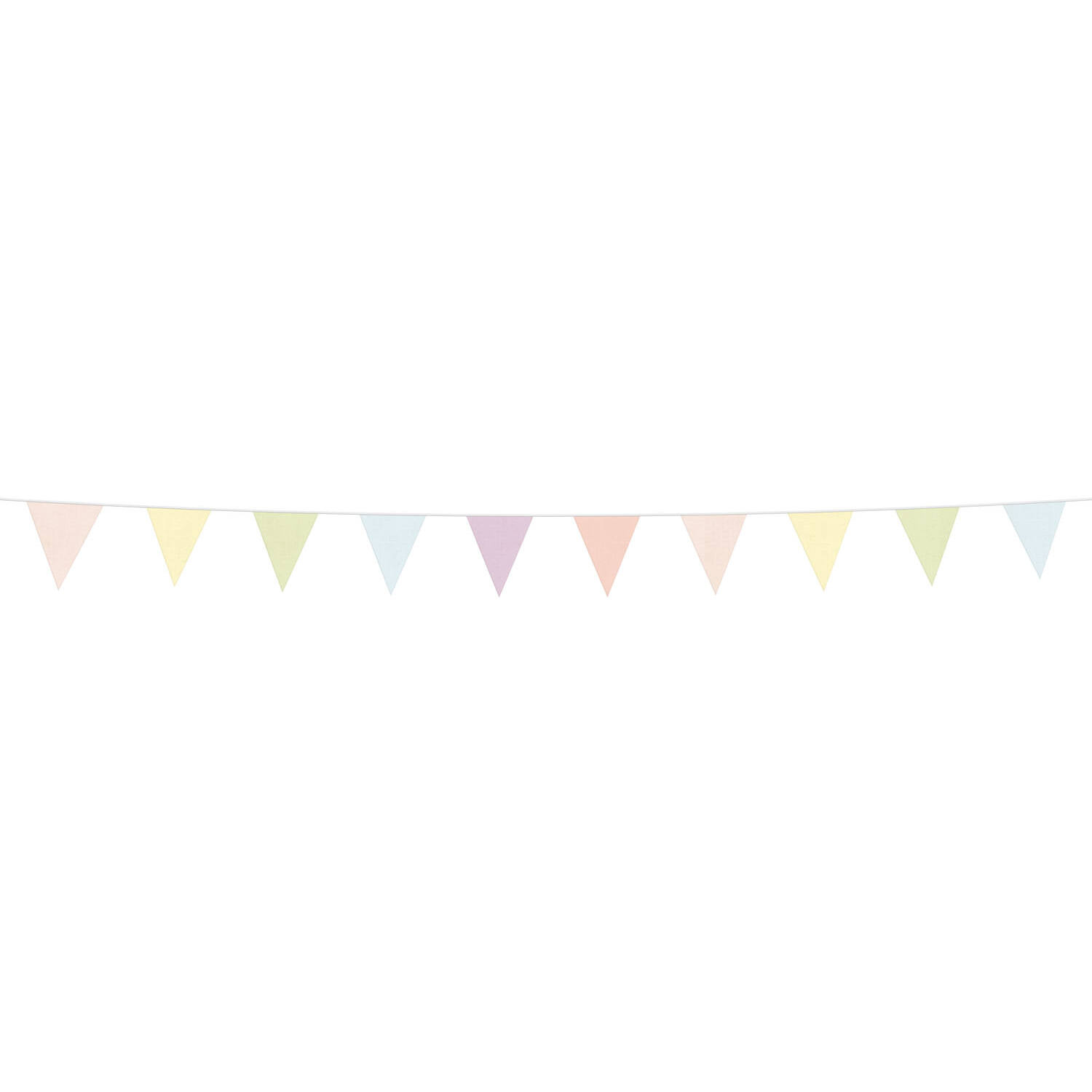 Vlaggenlijn - Pastel - Polyester/katoen - 9 vlaggen - 23cm hoog - 6m