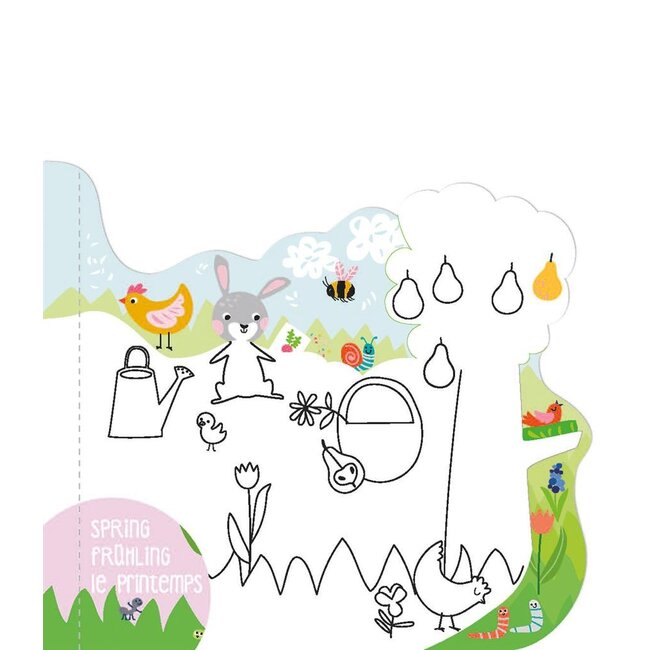 Kleuren met water - Vier seizoenen - Met spelletjes & stickers