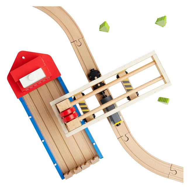 BigJigs Rails -  Portaal kraan - Met lorry - 27,7x17,5x10,6cm