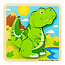 BigJigs Puzzel - Dino - T-rex - Extra dikke stukken - 4st.