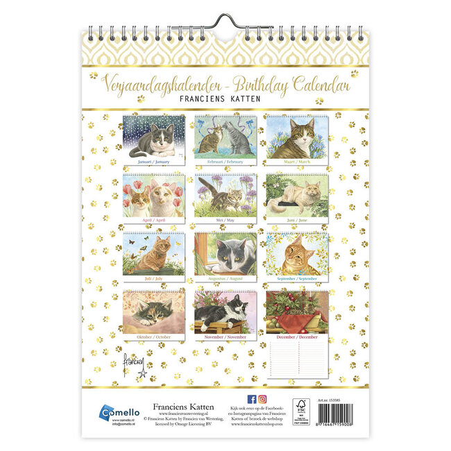 Comello Verjaardagskalender - Franciens katten - Jeroen - 21x30cm