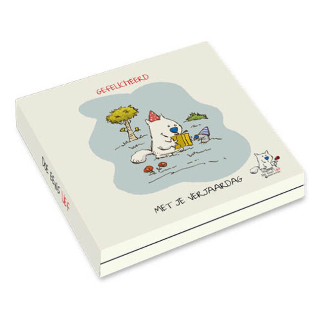 Comello Kaartenmapje - 10 kaarten - Doe eens lief - Feestmuts op - 12x12cm