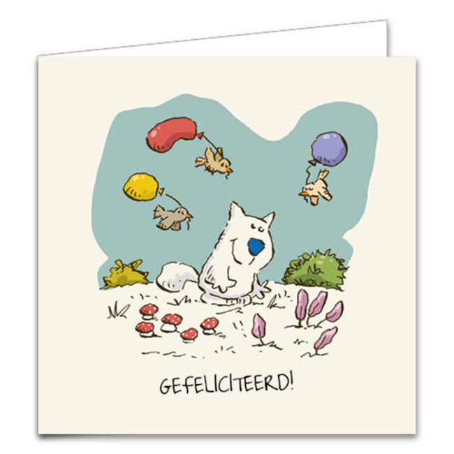 Comello Kaartenmapje - 10 kaarten - Doe eens lief - Feestmuts op - 12x12cm