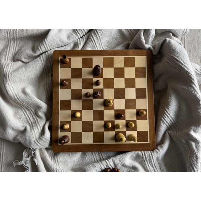 Spel - Schaakspel - Essenhout - Inklapbaar- 30x30x5cm