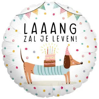 de Ballonnerie Folieballon - Laaang zal je leven! - 46cm - Zonder vulling