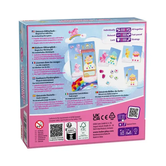Haba Spel - Eenhoorn Flonkerglans - Magisch dobbelplezier - 4+