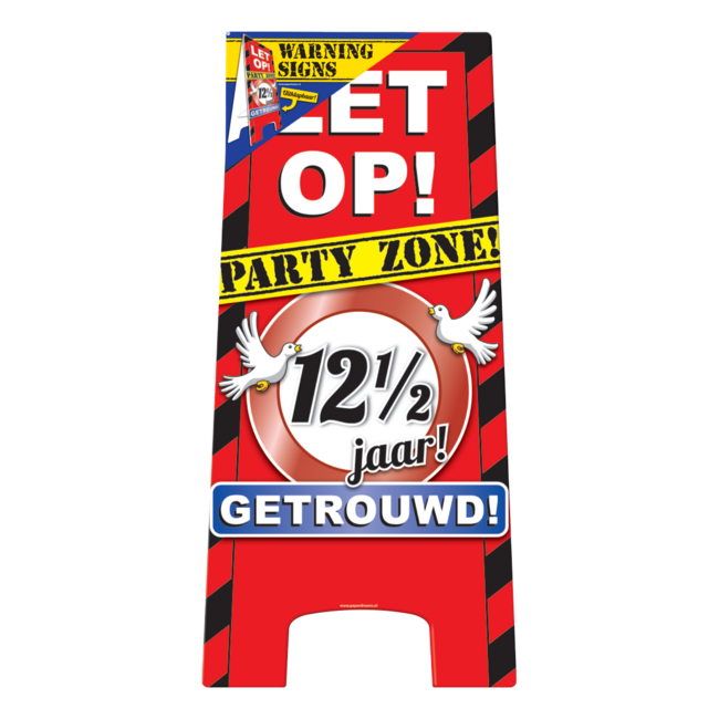 Paper Dreams Warning sign - 12,5 jaar getrouwd