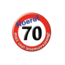 Paper Dreams Button - 70 jaar - Verkeersbord - Klein