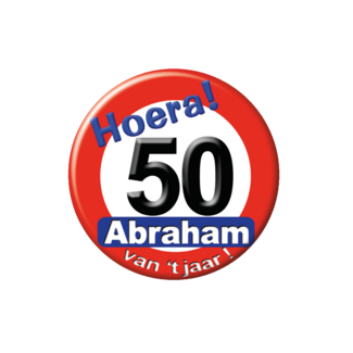 Paperdreams Button - 50 jaar, Abraham - Verkeersbord - Klein