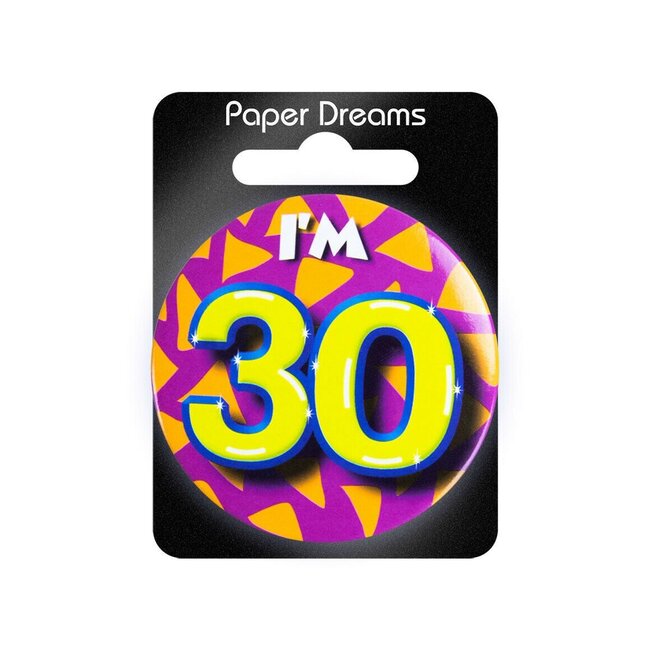 Paperdreams Button - 30 jaar - Klein