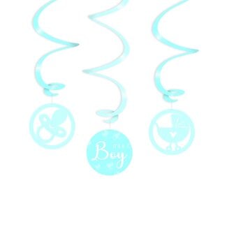 Paper Dreams Hangdecoratie - Swirl - Geboorte - Jongen - It's a boy- 3st. -14x70cm