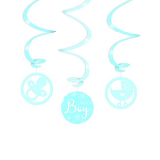 Paperdreams Hangdecoratie - Swirl - Geboorte - Jongen - It's a boy- 3st. -14x70cm