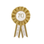 Paper Dreams Rozet - 70 jaar - Goud, wit