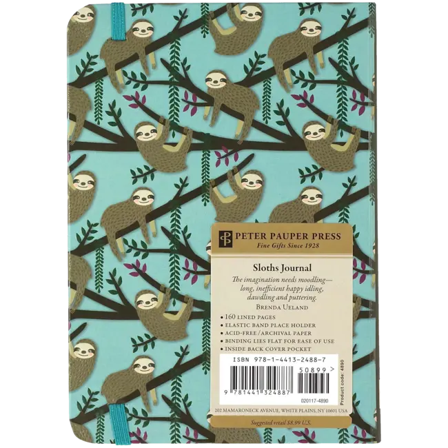 Comello Notitieboek - Compact journal - Peter Pauper - Sloth Blue - 13x18cm