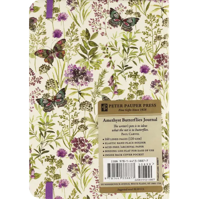 Comello Notitieboek - Compact journal - Amethyst butterflies - 13x18cm