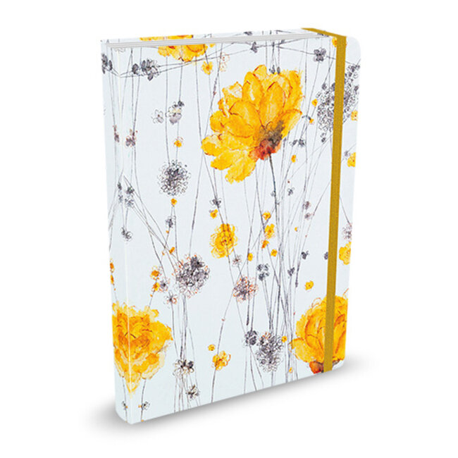 Comello Notitieboek - Compact journal - Yellow flowers - 13x18cm