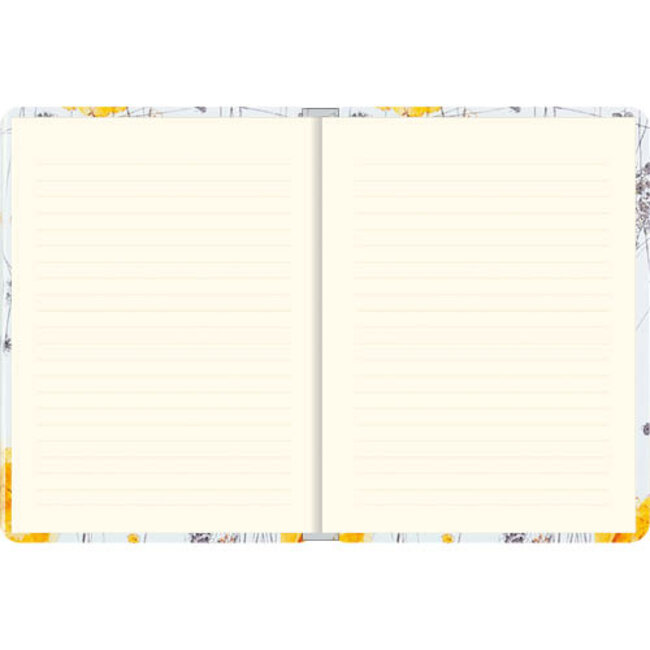 Comello Notitieboek - Compact journal - Yellow flowers - 13x18cm