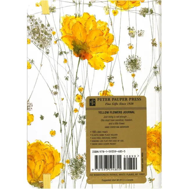 Comello Notitieboek - Compact journal - Yellow flowers - 13x18cm