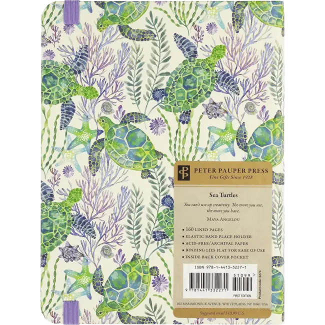 Peter Pauper Press Notitieboek - Mid size journal - Sea turtles - 16x21cm