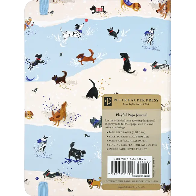 Peter Pauper Press Notitieboek - Mid size journal - Playful pups - 16x21cm