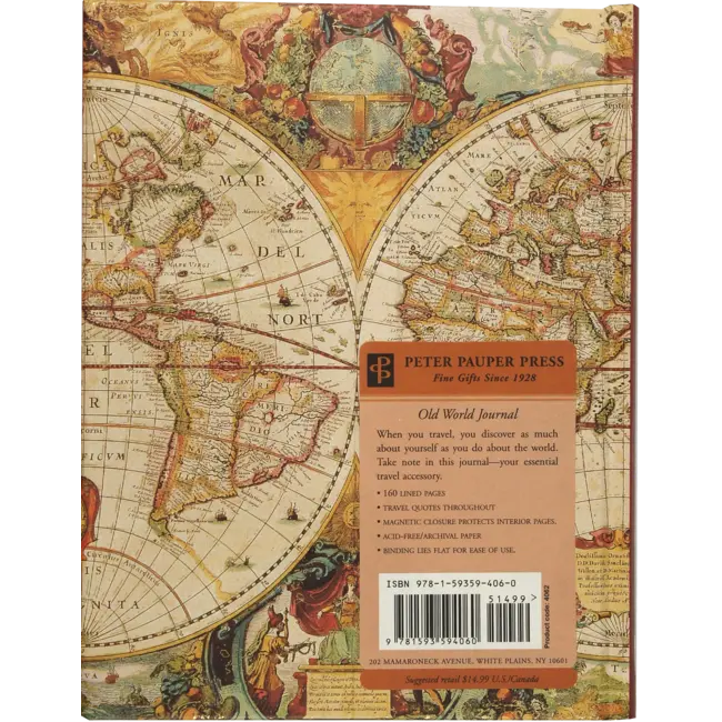 Peter Pauper Press Notitieboek - Magnetic journal - Old world - 16x21cm