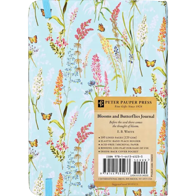 Peter Pauper Press Notitieboek - Compact journal - Blooms & butterflies - 13x18cm
