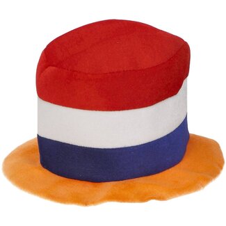 Folat Hoge hoed - Oranje, rood, wit, blauw