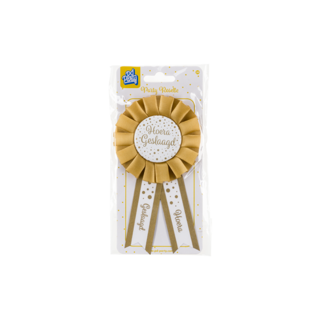 Paperdreams Rozet - Geslaagd - Goud, wit