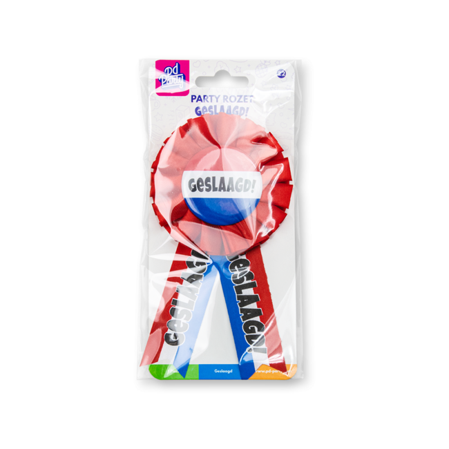 Paperdreams Rozet - Geslaagd - Rood, wit, blauw