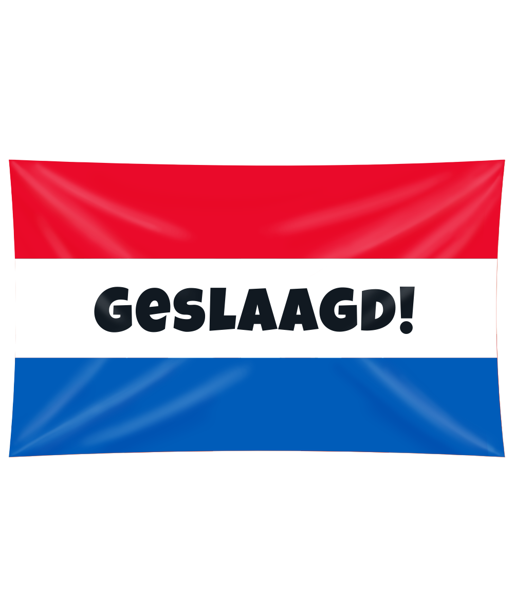 Vlag - Geslaagd - Rood, wit, blauw - 150x90cm