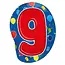 Folieballon - 9 - shape - 56cm - zonder vulling*