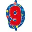 Folieballon - 9 - shape - 56cm - zonder vulling*