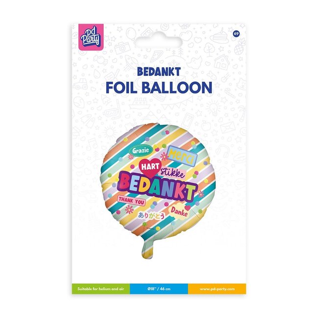 Paper Dreams Folieballon - Hartstikke bedankt - 46cm - Zonder vulling