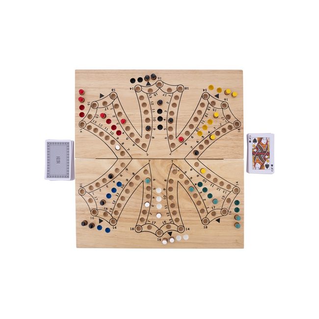 Engelhart Toc - Keezen - Bordspel - 6 spelers - Opklapbaar- Hout
