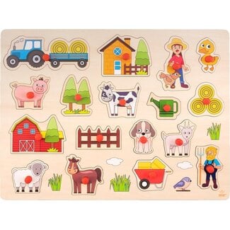 Engelhart Puzzel - Knopjespuzzel - Boerderij - Groot - 17st.