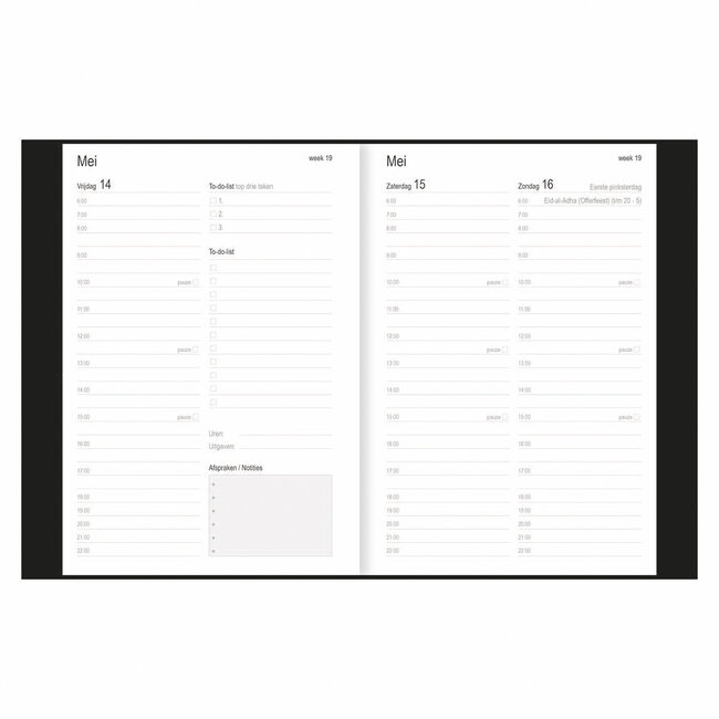Comello Agenda - 2027 - Thuiswerkagenda - Zwart - A5 formaat - 14,8x21cm