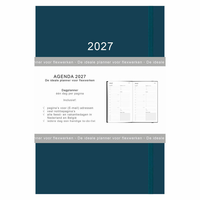 Comello Agenda - 2027 - Thuiswerkagenda - Blauw - A5 formaat - 14,8x21cm