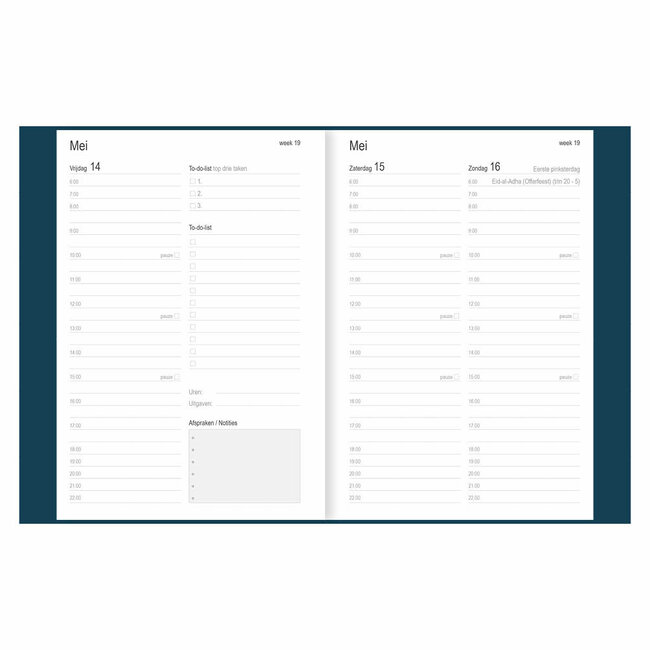 Comello Agenda - 2027 - Thuiswerkagenda - Blauw - A5 formaat - 14,8x21cm