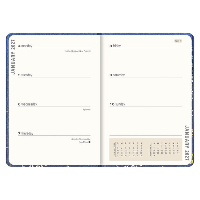 Comello Agenda - 2027 - Compact - 16 maanden - Vergulde tak - 12,7x17,8cm
