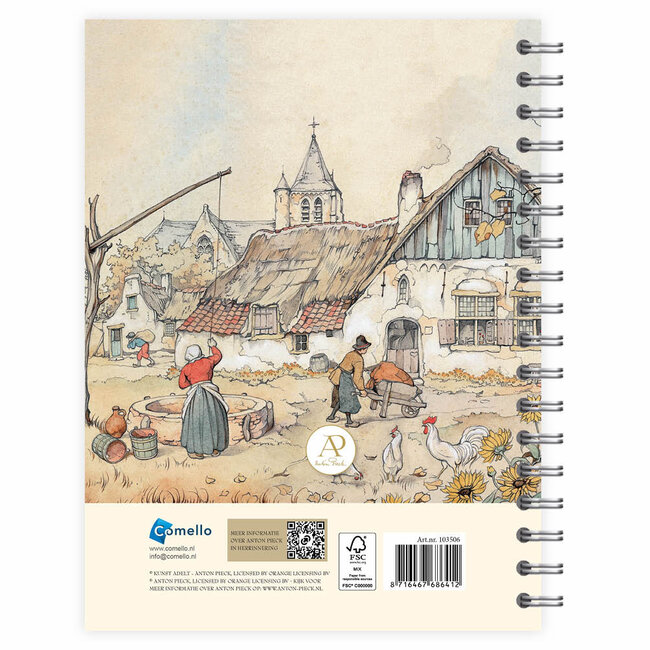 Comello Bureau agenda - 2027 - Anton Pieck - Boerderij - Met spiraal - 17,6x23,8cm