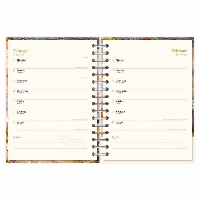 Comello Bureau agenda - 2027 - Anton Pieck - Poffertjes en wafelen - Met spiraal - 17,6x23,8cm
