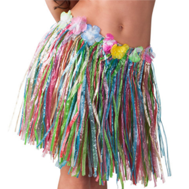PartyXplosion Rok - Hawaii - Multicolor - Met bloemenrand - 45cm