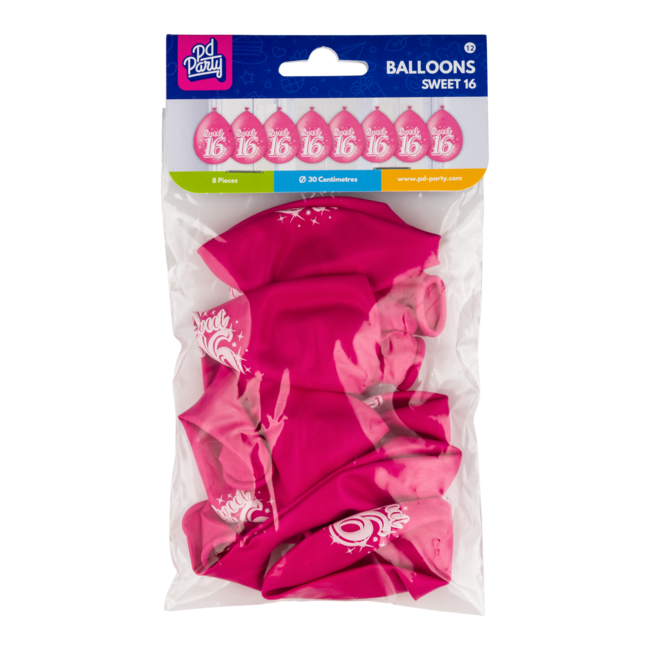 Paper Dreams Ballonnen - Sweet 16 - 16 jaar - 30cm - 8st.