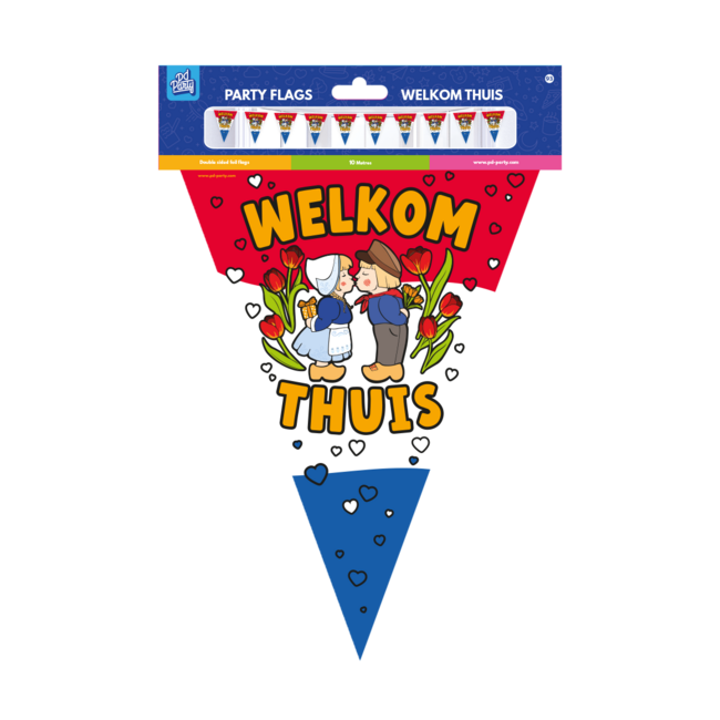 Paper Dreams Vlaggenlijn - Welkom thuis - Rood / wit / blauw - 10m