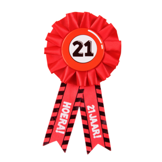 Paper Dreams Rozet - 21 jaar - Verkeersbord