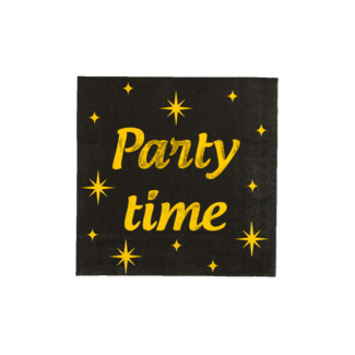 Paper Dreams Servetten - Party time - Goud, zwart - 33x33cm - 16st.