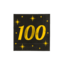 Paper Dreams Servetten - 100 jaar - Goud, zwart- 33x33 cm - 16st.