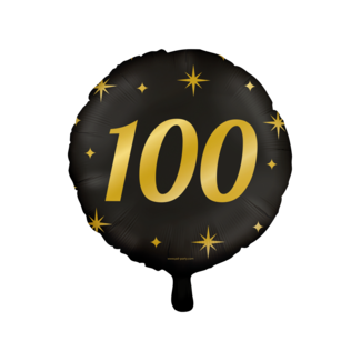 Paper Dreams Folieballon - 100 jaar - Zwart / goud - 46cm - Zonder vulling