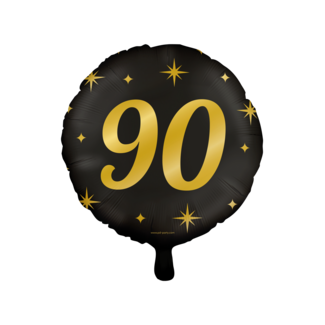 Paper Dreams Folieballon - 90 jaar - Zwart / goud - 46cm - Zonder vulling