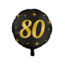 Paper Dreams Folieballon - 80 jaar - Zwart / goud - 46cm - Zonder vulling